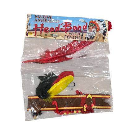 Native American-Themed Necklace & Headband Set With Feathers Costume Accessories Ages 8+/14+ Forum Novelties
