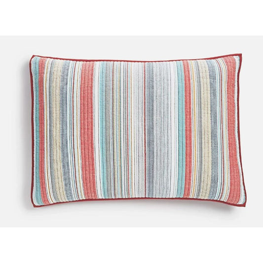 Martha Stewart Collection Backyard Yarndye 100% Cotton Standard Sham - Multicolor Striped Design