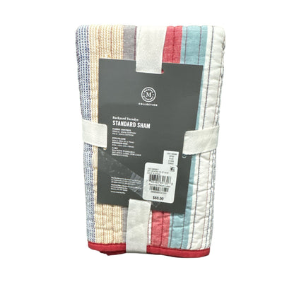 Martha Stewart Collection Backyard Yarndye 100% Cotton Standard Sham - Multicolor Striped Design