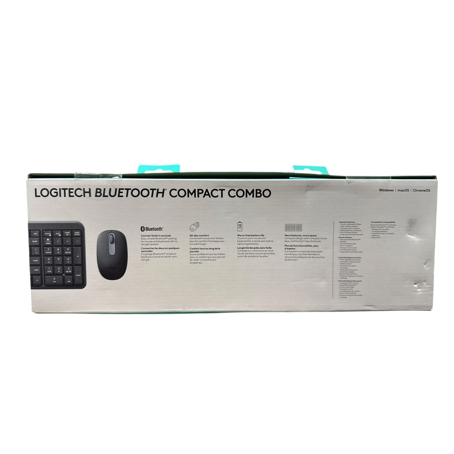 Logitech Bluetooth Compact Keyboard & Mouse Combo Wireless Multi-Device Black Windows/MacOS/ChromeOS Compatible