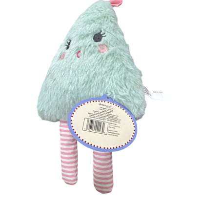Ladi Ladi Plush Christmas Tree Doll With Bow & Striped Legs Soft Green & Pink Toy For Babies