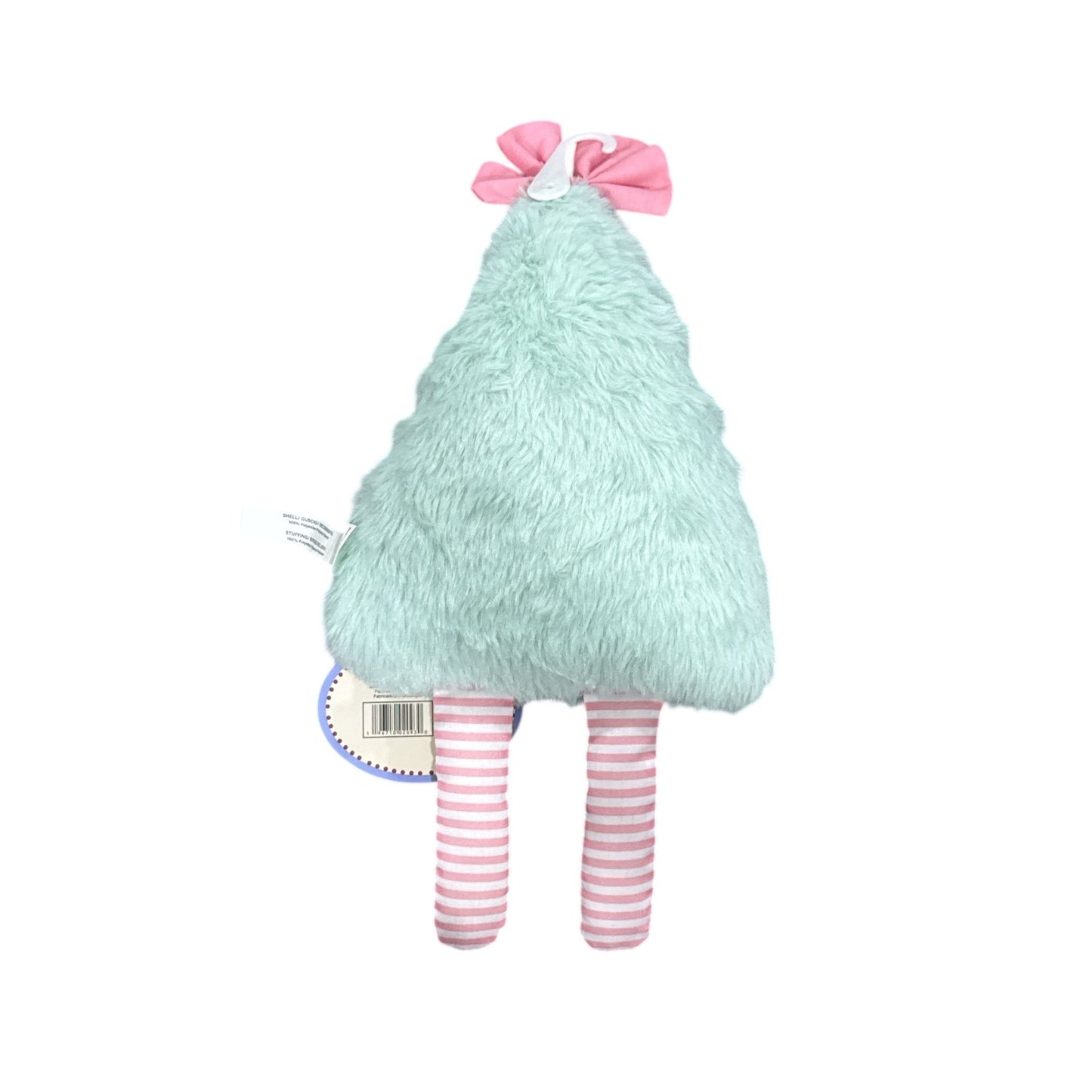 Ladi Ladi Plush Christmas Tree Doll With Bow & Striped Legs Soft Green & Pink Toy For Babies