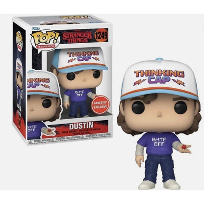Funko Pop Stranger Things Dustin Vinyl Figure 1249 GameStop Exclusive Collectible