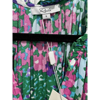 Rails Women's Floral Tiered Midi Dress Eco-Friendly Lightweight Fabric Size Small