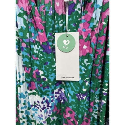 Rails Women's Floral Tiered Midi Dress Eco-Friendly Lightweight Fabric Size Small