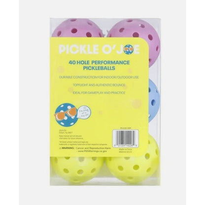 Pickle O'Joe 6pk Balls Pickleballs(2-pack bundle)