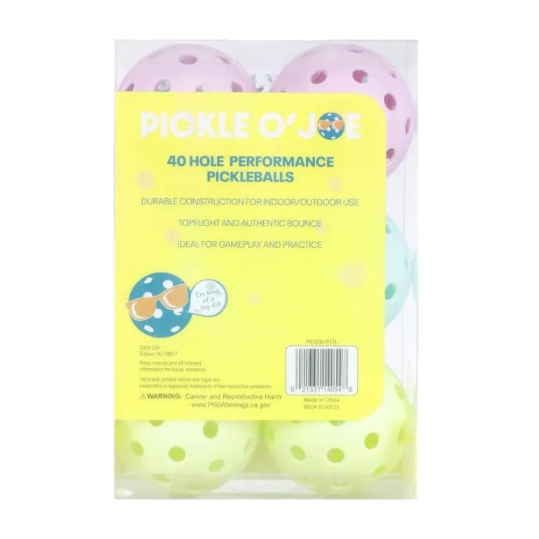 Pickle O'Joe 6pk Balls Pickleballs(2-pack bundle)