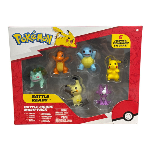 Pokémon Battle Figure Multi-Pack With 6 Figures: Bulbasaur, Pikachu, Charmander, Squirtle, Mimikyu, Toxel