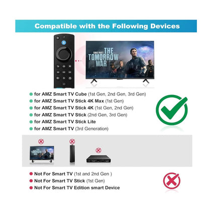Replacement Voice Remote Control For AMZ Smart TVs With Alexa & App Buttons - Compatible With Fire Stick & Cube Models