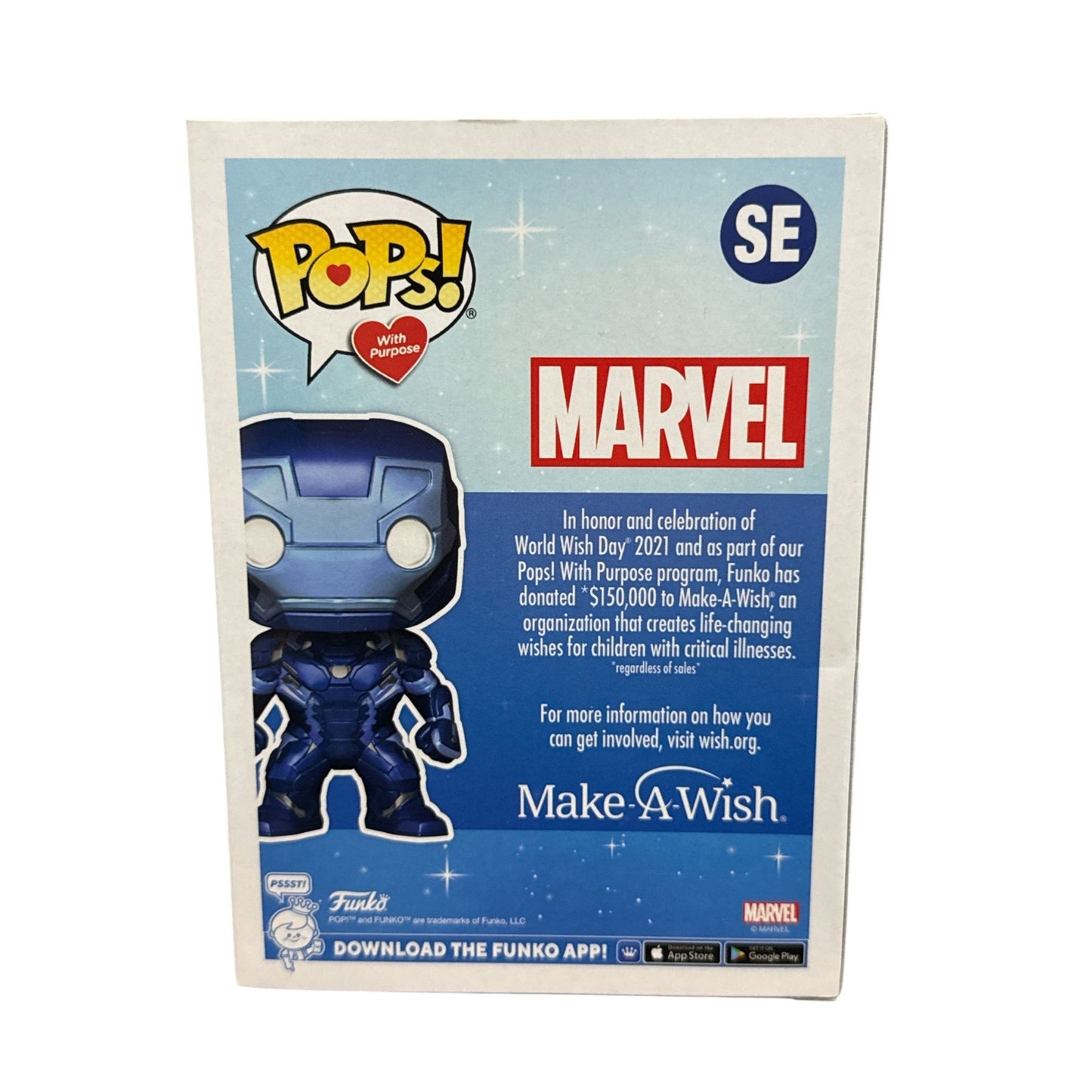 Funko Pop! Marvel Iron Man Make-A-Wish SE Exclusive Bobblehead Figure With Protector