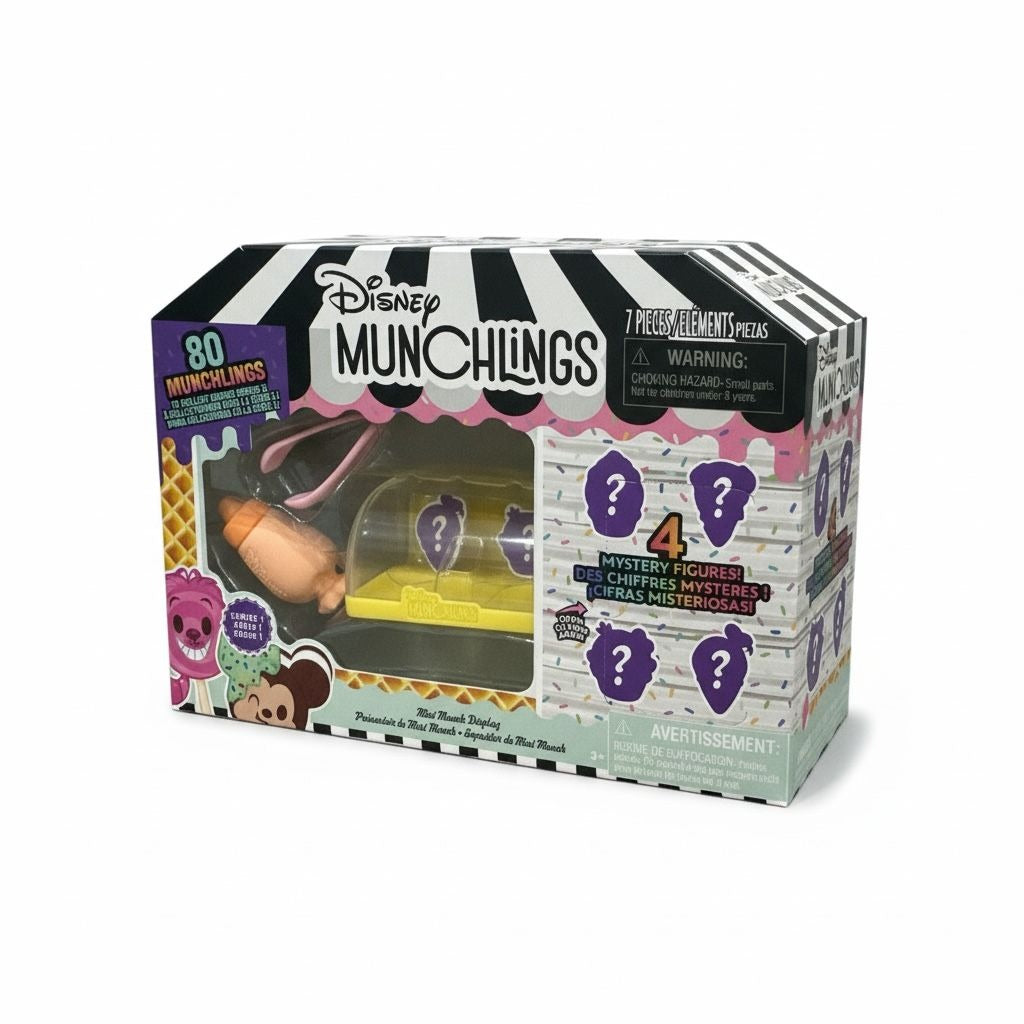 Disney Munchlings Mini Munch Display With 4 Mystery Figures Scented Collectible Toy Set