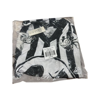 Nightmare Before Christmas Jack Skellington Striped Graphic Jersey Shirt - Black & White MEDIUM