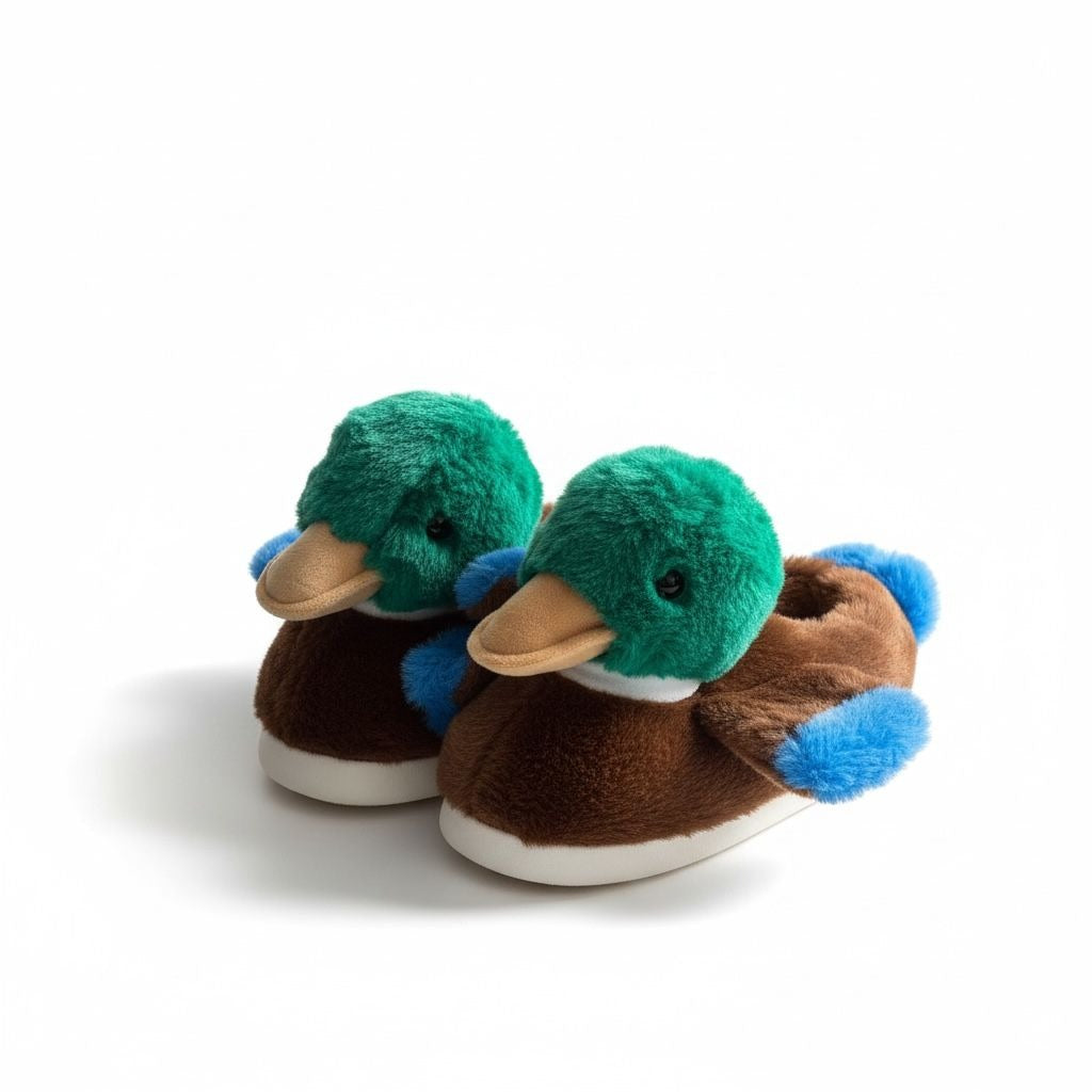 Mallard Duck Plush Slippers Ladies Size S (5/6) Moon Cake Memory Foam Indoor Outdoor Use