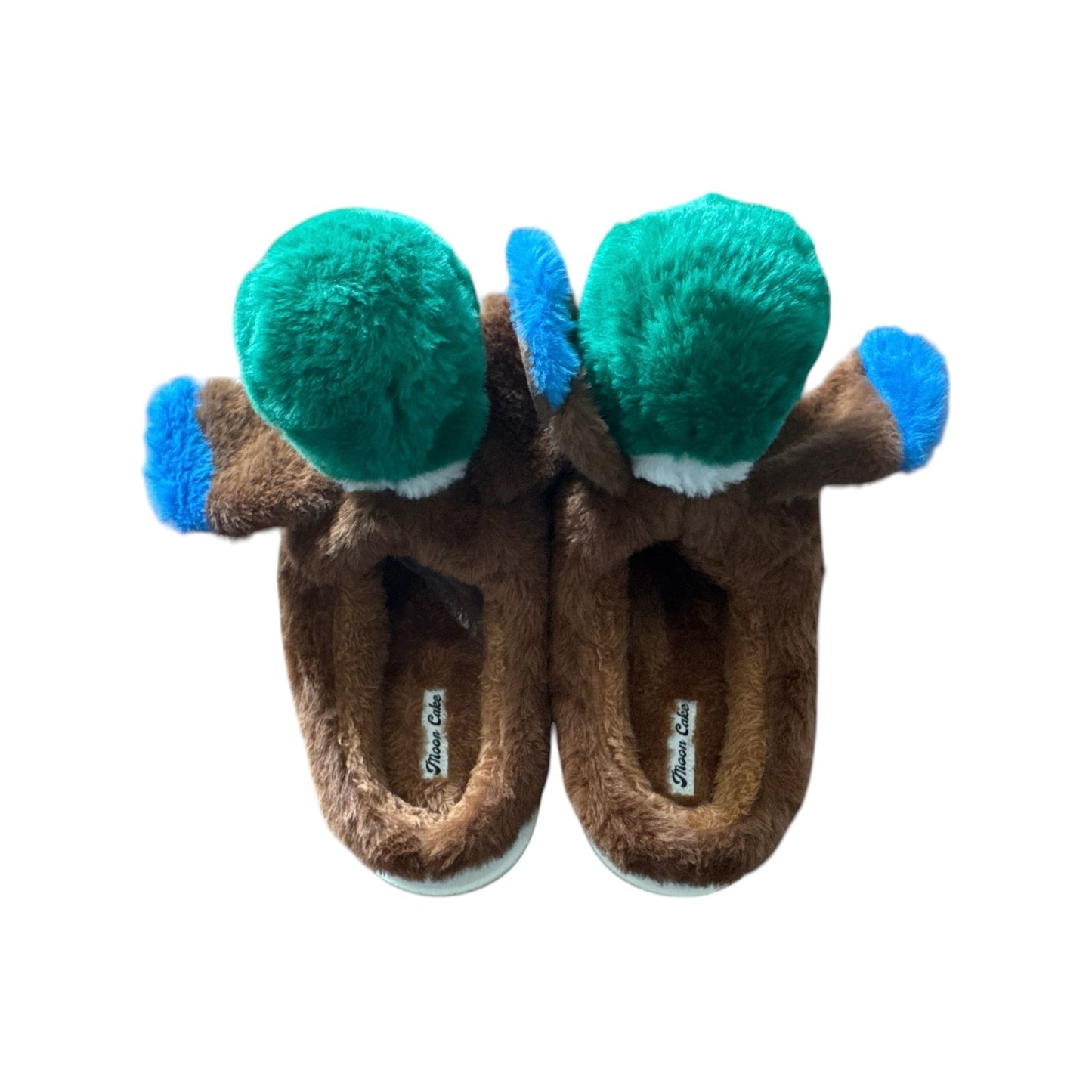 Mallard Duck Plush Slippers Ladies Size S (5/6) Moon Cake Memory Foam Indoor Outdoor Use