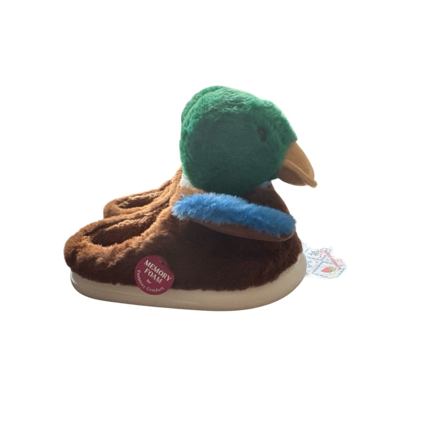 Mallard Duck Plush Slippers Ladies Size S (5/6) Moon Cake Memory Foam Indoor Outdoor Use