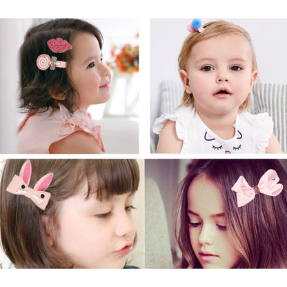 Girls Hair Accessories Baby Korean Princess Gift Set With Bunny Box - 18 Pcs Clips Ties & Ribbon Pink Cute Designs