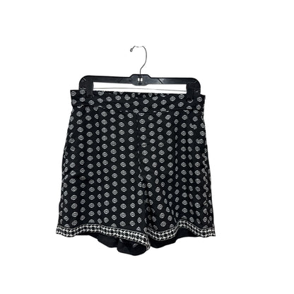 Max Studio Women's Black & White Floral Print Shorts Size Large MSRP $88