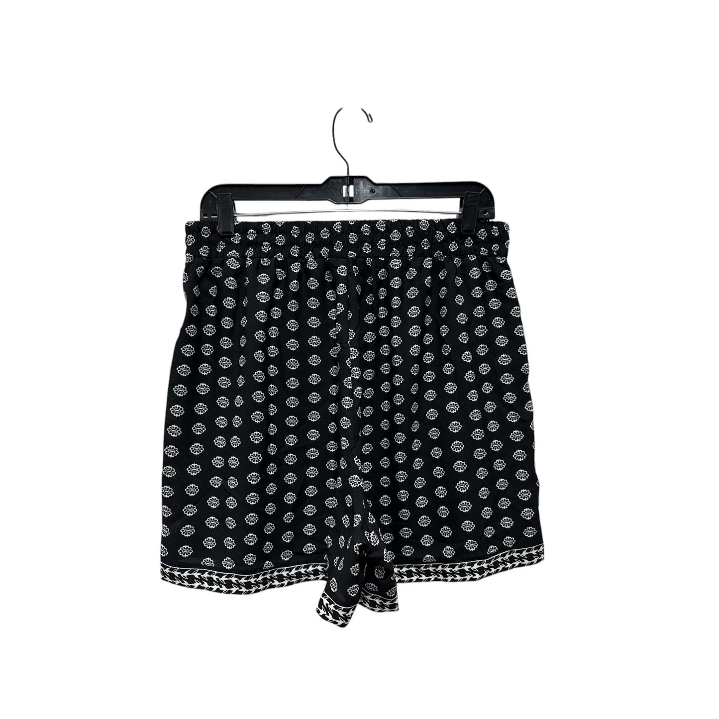 Max Studio Women's Black & White Floral Print Shorts Size Large MSRP $88