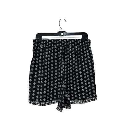 Max Studio Women's Black & White Floral Print Shorts Size Large MSRP $88