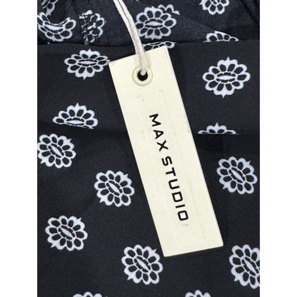 Max Studio Women's Black & White Floral Print Shorts Size Large MSRP $88