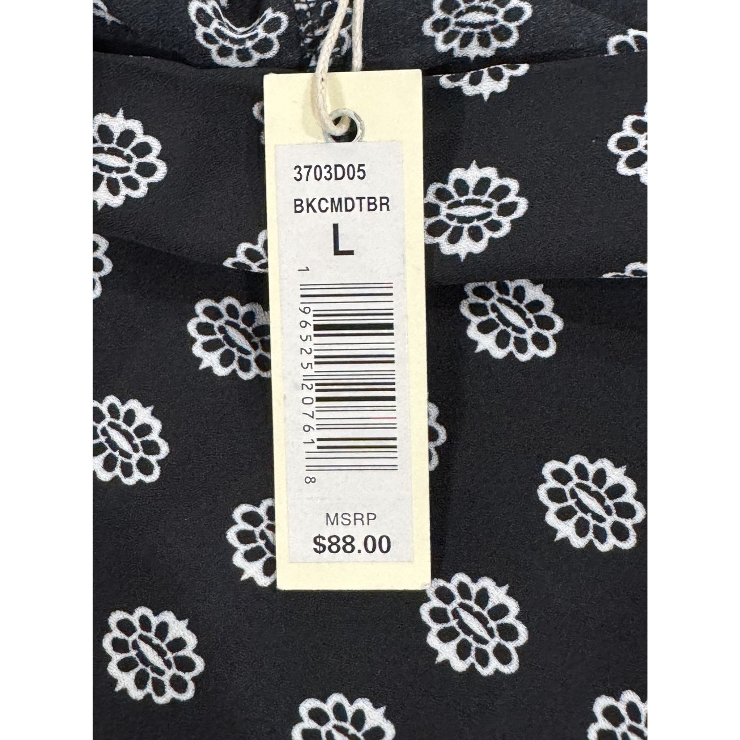 Max Studio Women's Black & White Floral Print Shorts Size Large MSRP $88