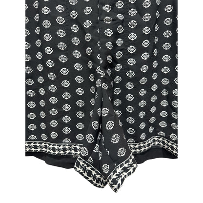 Max Studio Women's Black & White Floral Print Shorts Size Large MSRP $88