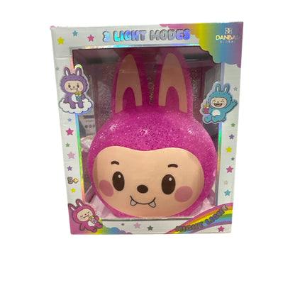 Danbar Global Labubu Night Light For Kids With 3 Light Modes - Pink Glitter Design