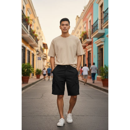 UB Tech Men's Black Nylon Spandex Cargo Shorts Size 30 Classic Fit Lightweight Durable