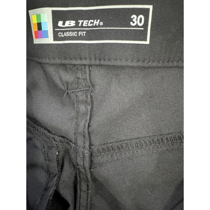UB Tech Men's Black Nylon Spandex Cargo Shorts Size 30 Classic Fit Lightweight Durable