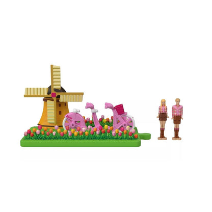 Barbie The Movie Windmill Scene Playset With Bikes & Figures 2 Inches Ages 4+ By Mattel