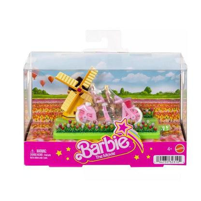 Barbie The Movie Windmill Scene Playset With Bikes & Figures 2 Inches Ages 4+ By Mattel