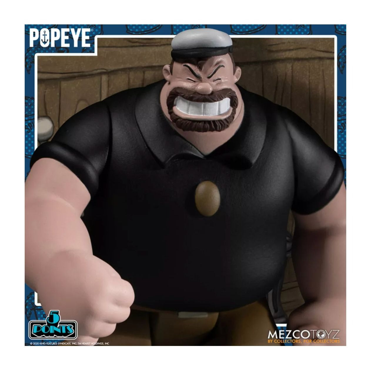 Popeye Deluxe Box Set By Mezco Toyz With Character Accessories & Rough House Cafe Playset