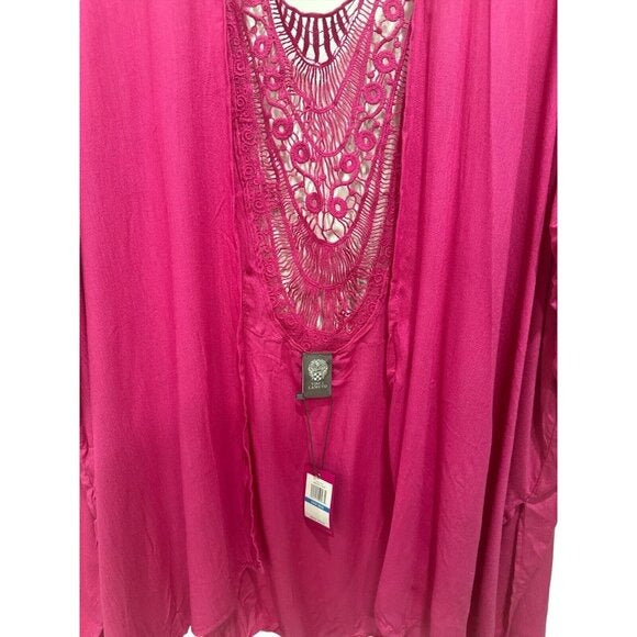 Vince Camuto Bright Pink Crochet Back Women's Kimono One Size