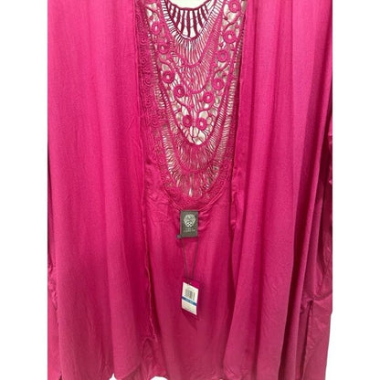 Vince Camuto Bright Pink Crochet Back Women's Kimono One Size