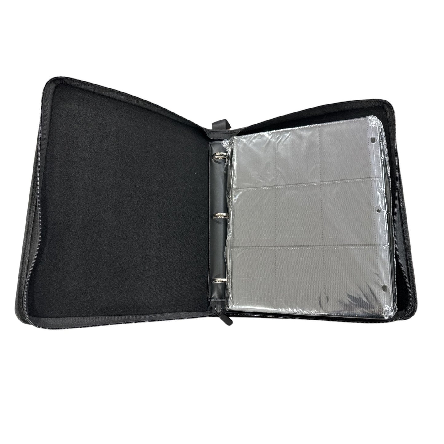 Ljexsvoy Card Binder 9-Pocket Double-Sided Holds 720 Cards With Zipper Black & Yellow Lightning Design