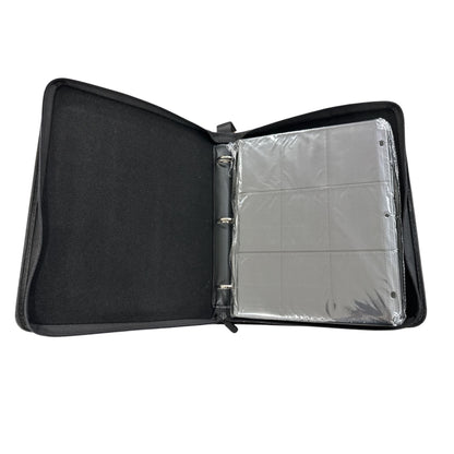 Ljexsvoy Card Binder 9-Pocket Double-Sided Holds 720 Cards With Zipper Black & Yellow Lightning Design