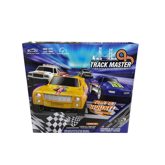 Track Master 1:64 Scale Slot Racing Set With Dual Loop Track & Cars Ages 6+ Strong Power