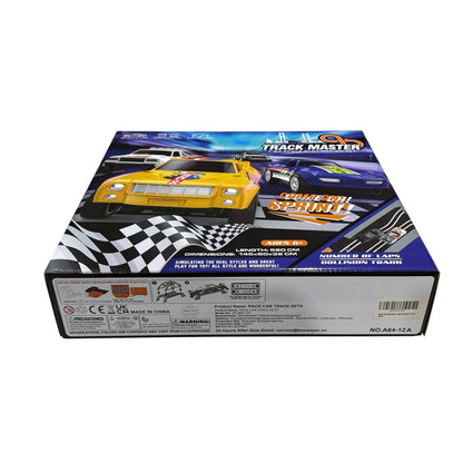 Track Master 1:64 Scale Slot Racing Set With Dual Loop Track & Cars Ages 6+ Strong Power