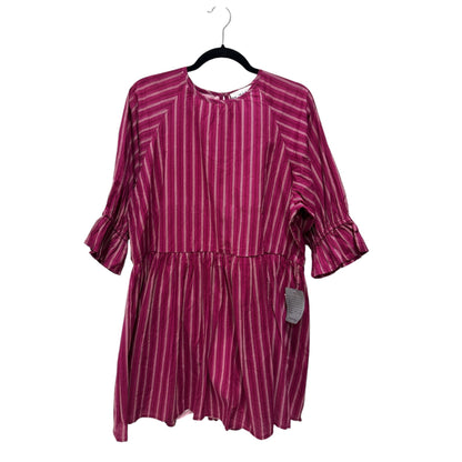 Maisie Pink Striped Ruffle Sleeve Babydoll Dress Women's Size L