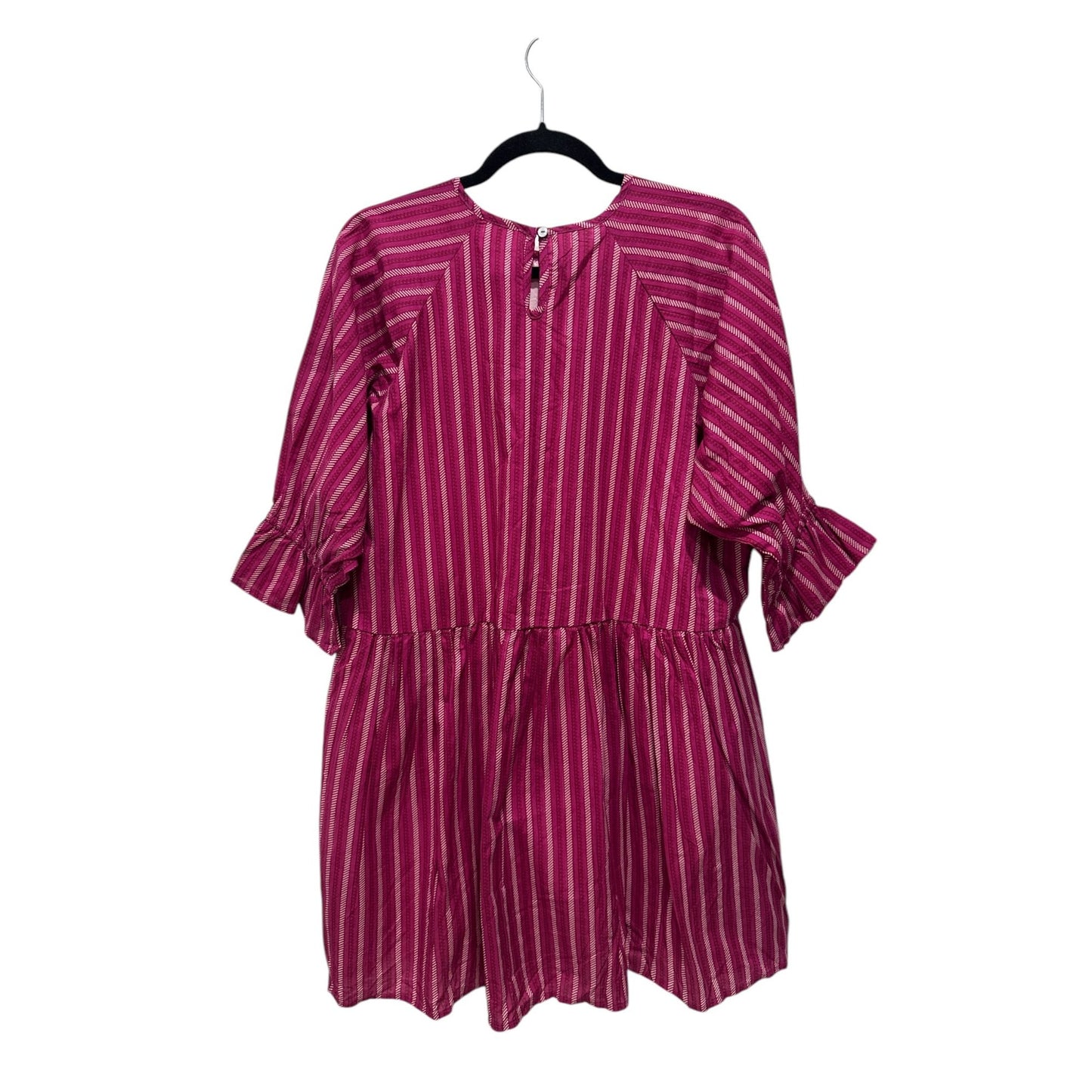 Maisie Pink Striped Ruffle Sleeve Babydoll Dress Women's Size L