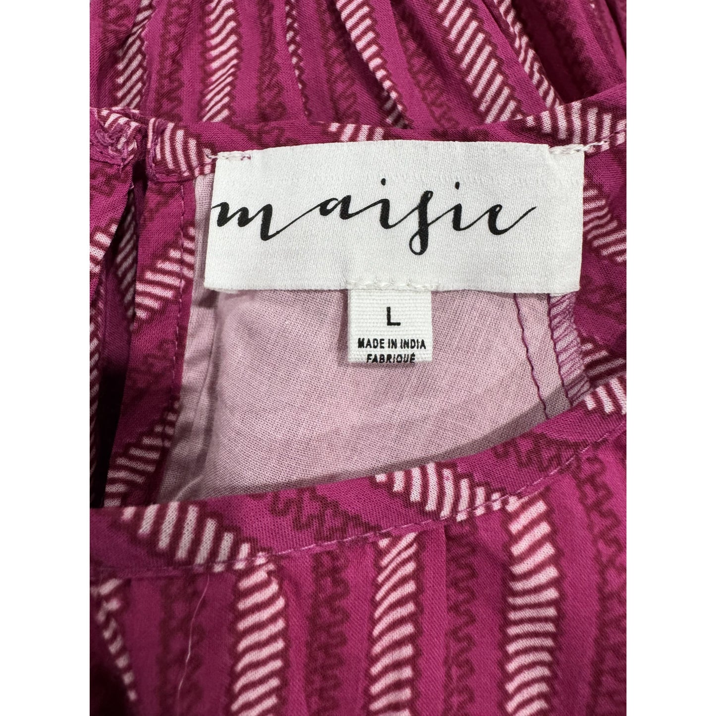 Maisie Pink Striped Ruffle Sleeve Babydoll Dress Women's Size L