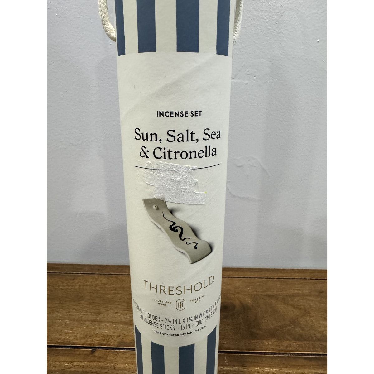 Sun Salt Sea & Citronella Incense Set With Ceramic Holder By Threshold