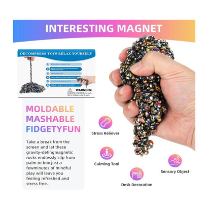 Set of 2 Cycllty Magnetic Stress Relief Decompression Toy Set - Metal Ferrite Putty Creativity & Relaxation Gift