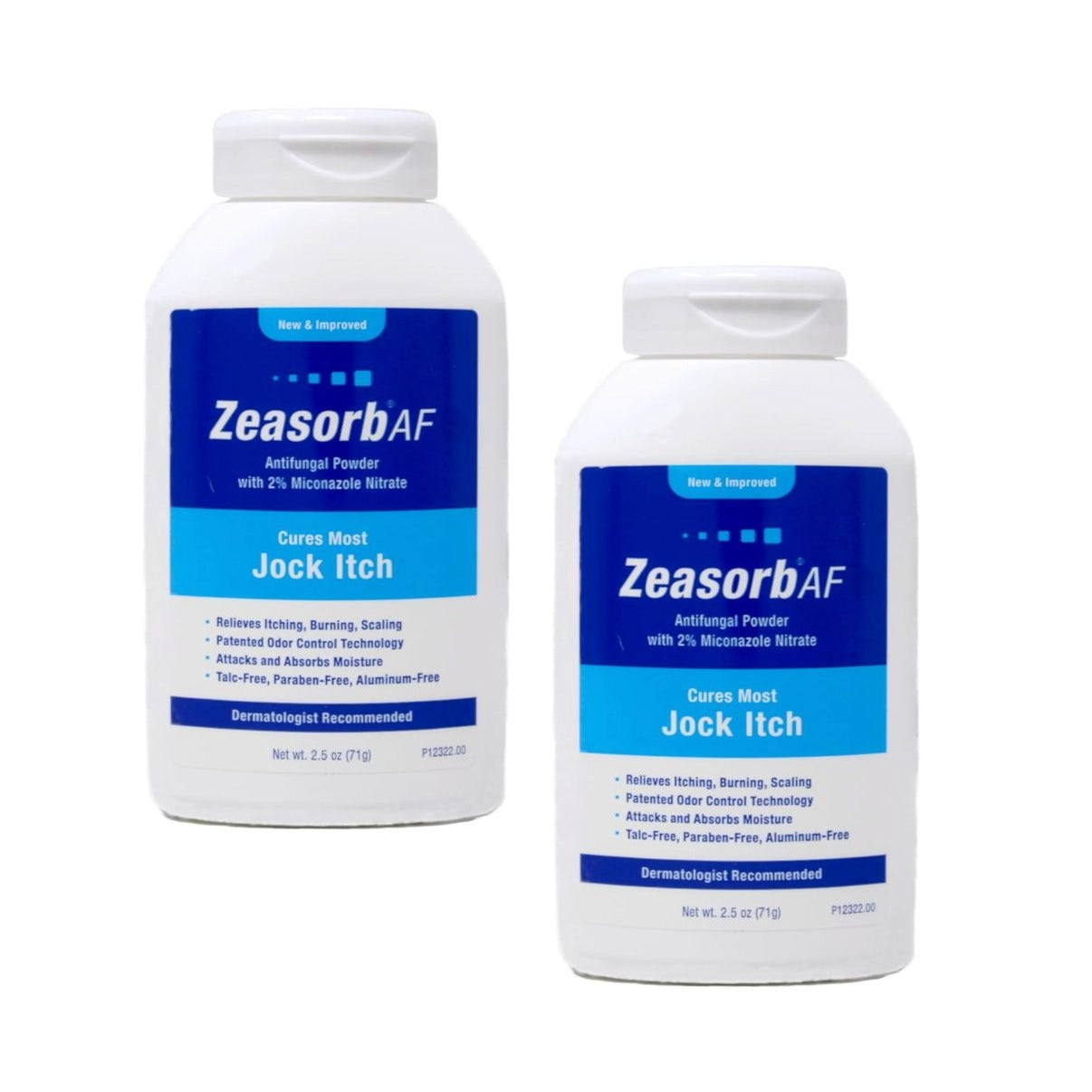 Zeasorb Super Absorbent Antifungal Treatment Powder for Jock Itch, 2.5 Ounce (Pack of 2)
