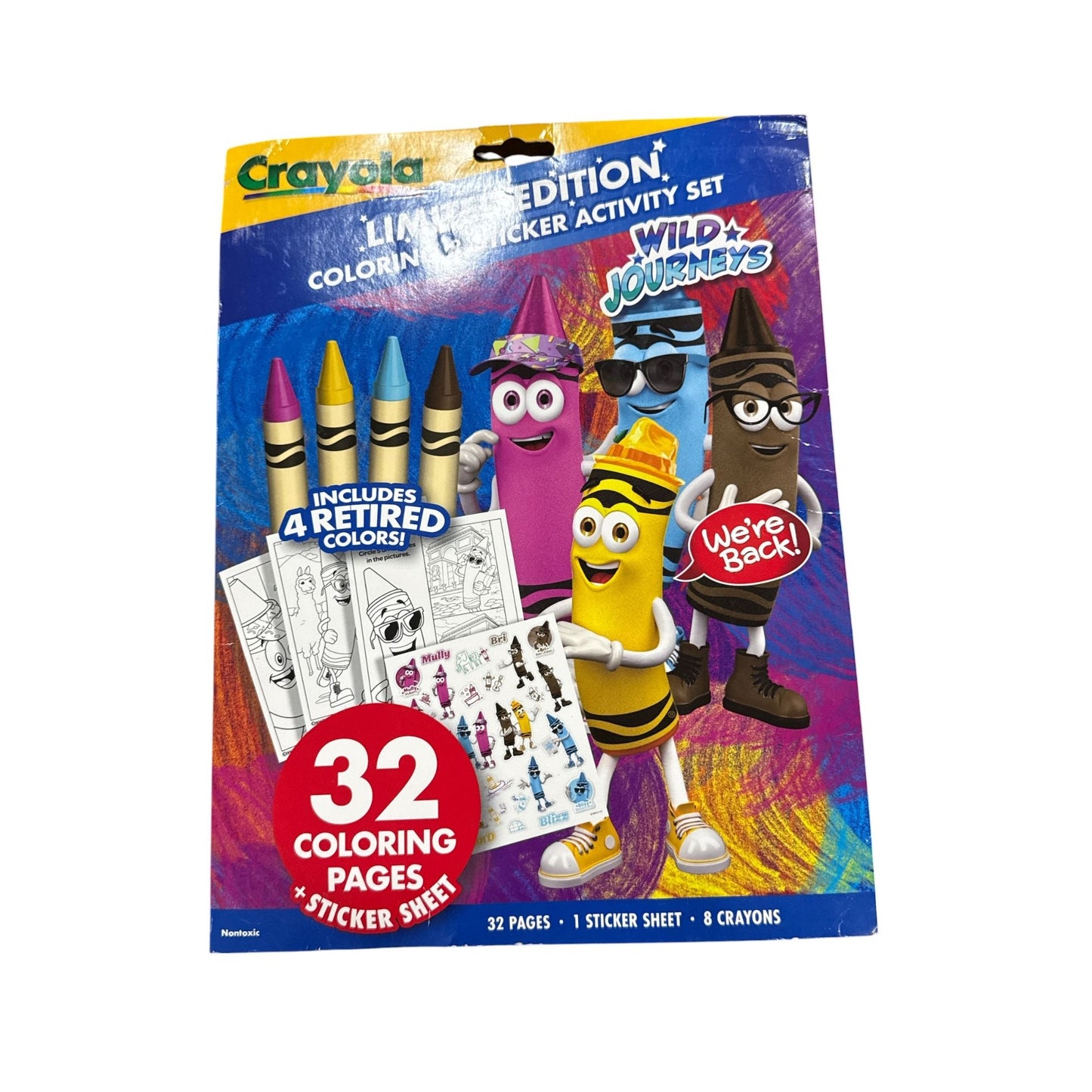 9 pcs. Mixed Kids Activity Books Set - Coloring Stickers Pre-K Learning & Scissor Skills - Includes Crayola Scholastic & Jumbo Books