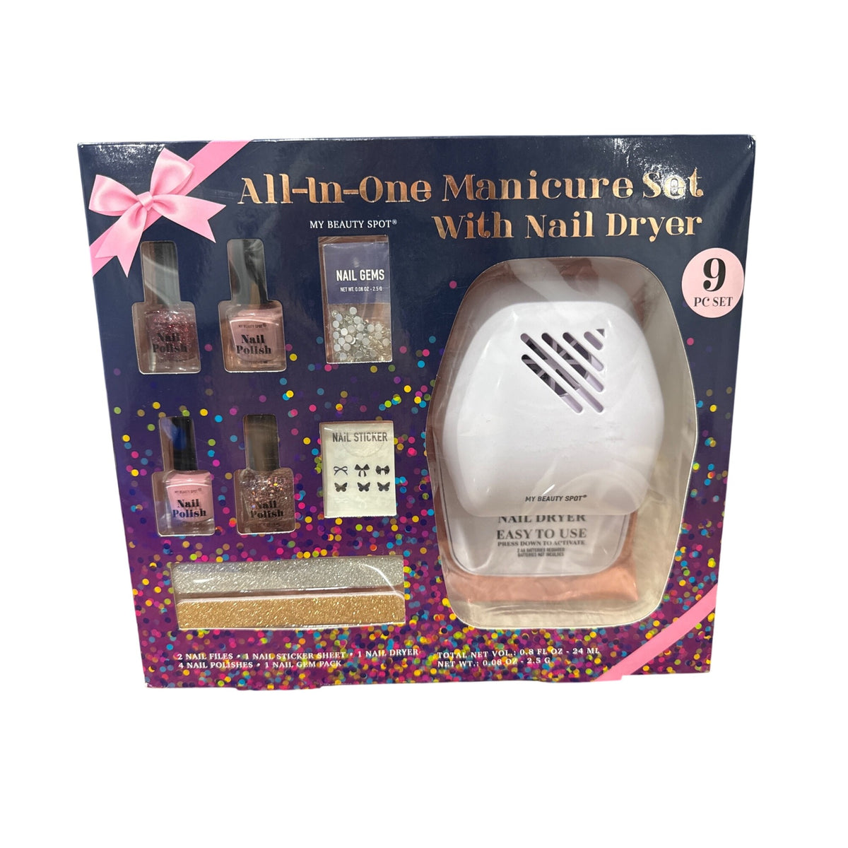 All-In-One 9-Piece Manicure Set With Nail Dryer & Accessories By My Beauty Spot