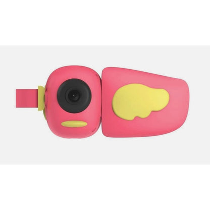 Kids Digital Video Camera With 720p Resolution, 3MP Photos, and Foldable Screen Ages 6+ Pink & Yellow