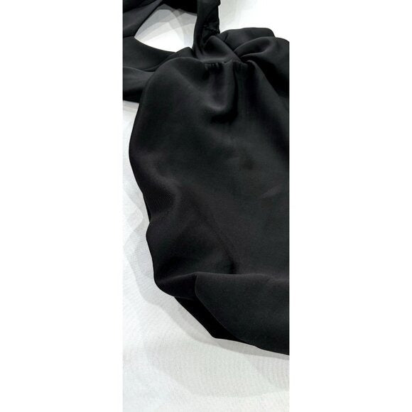 ASOS Black Puff Sleeve Mini Dress With Cutout Detail US 2
