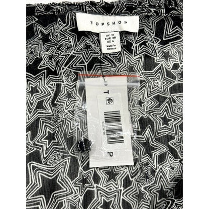 Floral Print Black Long Sleeve Mini Dress With Ruffle Detail & V-Neckline US 6