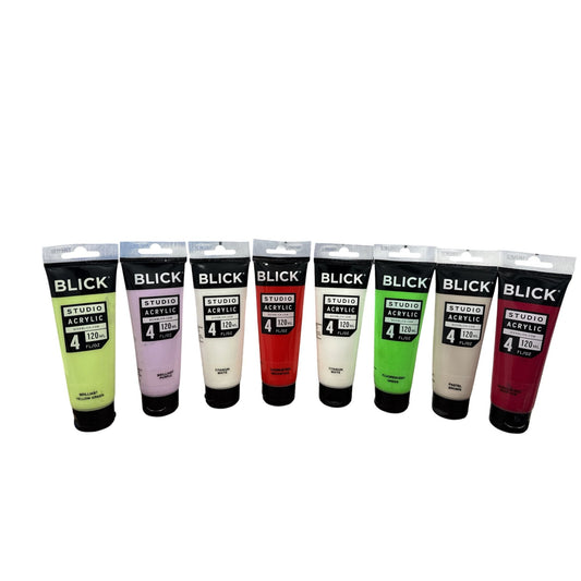 Blick Studio Acrylic Paint Set 120ml Tubes With Brushes & Liquitex Gloss Varnish
